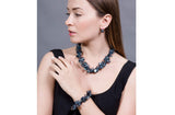 11-12mm Peacock Blue Freshwater Pearl Drop Earrings in Sterling Silver-Pearl Rack