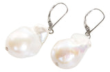 15X25mm Freshwater Baroque Pearl Drop Earrings in Sterling Silver Leverback-Pearl Rack