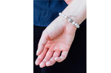 6mm Single Strand White Freshwater Pearl Bracelet with 8mm Crystal Ball-Pearl Rack