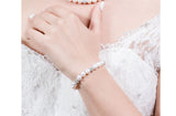 6mm Single Strand White Freshwater Pearl Bracelet with 8mm Crystal Ball-Pearl Rack