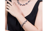 Blue Braided Freshwater Pearl Bracelet 7mm-Pearl Rack