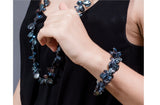 Blue Freshwater Keshi Pearl and Crystal Bracelet-Pearl Rack