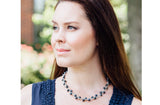 Braided Blue Freshwater Pearl Necklace 7mm-Pearl Rack
