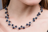 Braided Blue Freshwater Pearl Necklace 7mm-Pearl Rack