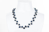 Braided Blue Freshwater Pearl Necklace 7mm-Pearl Rack