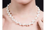 Braided White Freshwater Pearl Necklace 7mm-Pearl Rack