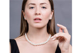 Braided White Multi Strand Freshwater Pearl Necklace 6mm-Pearl Rack
