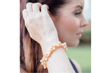 Double Strand Irregular Peach Freshwater Pearl Bracelet-Pearl Rack