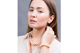 Double Strand Irregular Peach Freshwater Pearl Bracelet-Pearl Rack