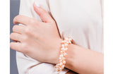 Double Strand Irregular Peach Freshwater Pearl Bracelet-Pearl Rack