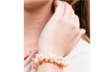 Double Strand Irregular Peach Freshwater Pearl Bracelet-Pearl Rack