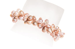 Double Strand Irregular Pink/Purple Freshwater Pearl Bracelet-Pearl Rack