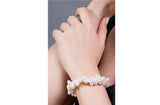 Double Strand Irregular White Freshwater Pearl Bracelet-Pearl Rack