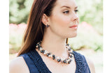 Double Strand Twisted and Crystal Freshwater Pearl Necklace-Pearl Rack