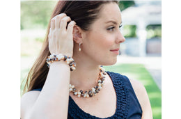 Double Strand Twisted with Crystal and Freshwater Pearl Necklace-Pearl Rack