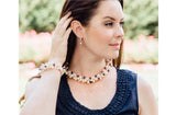 Double Strand Twisted with Crystal Freshwater Pearl Bracelet-Pearl Rack