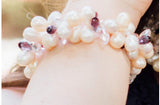Double Strand Twisted with Crystal Freshwater Pearl Bracelet-Pearl Rack