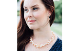 Double Strands Irregular Peach Freshwater Pearl Necklace-Pearl Rack