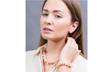 Double Strands Irregular Peach Freshwater Pearl Necklace-Pearl Rack