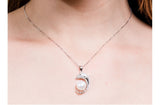 Freshwater Pearl Dolphin Pendant and Sterling Silver (925) Chain Necklace 11mm-Pearl Rack