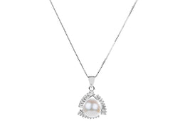 Freshwater Pearl Pendant and Sterling Silver (925) Chain Necklace 10mm-Pearl Rack