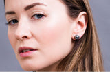 Freshwater Pearl Stud Earrings in Peacock Blue with Sterling Silver 10 mm-Pearl Rack