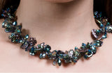 Green Freshwater Keshi Pearl and Crystal Twisted Necklace-Pearl Rack