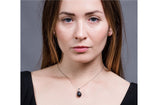 Irregular Dark Blue Freshwater Pearl Pendant and Sterling Silver (925) Chain Necklace 12mm-Pearl Rack