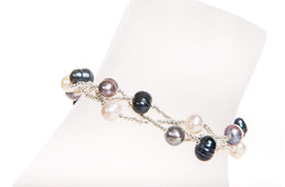 Multi-Color Braided Freshwater Pearl Bracelet 7mm-Pearl Rack