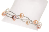 Multi-Color Braided Freshwater Pearl Bracelet 7mm-Pearl Rack