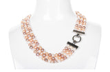 Multi-Color Triple Strand Layer Freshwater Pearl Necklace 6-7mm-Pearl Rack