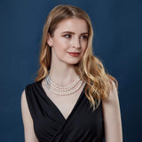 Multi-Color Triple Strand Layer Freshwater Pearl Necklace 8-9mm-Pearl Rack