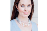 Multi-Color Triple Strand Layer Freshwater Pearl Necklace 8-9mm-Pearl Rack
