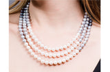 Multi-Color Triple Strand Layer Freshwater Pearl Necklace 8-9mm-Pearl Rack