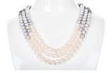 Multi-Color Triple Strand Layer Freshwater Pearl Necklace 8-9mm-Pearl Rack