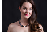 Peacock Blue Freshwater Baroque Pearl Necklace 13mmx23mm-Pearl Rack