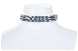 Peacock Blue Freshwater Pearl Choker 5mm-Pearl Rack