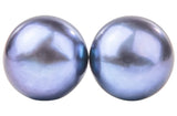Peacock Blue Freshwater Pearl Stud Earrings Sterling Silver 12mm-Pearl Rack