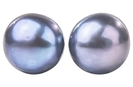 Peacock Blue Freshwater Pearl Stud Earrings Sterling Silver 5mm-Pearl Rack