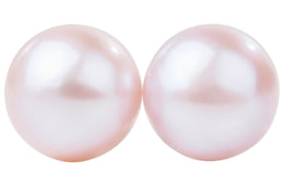 Pink Freshwater Pearl Stud Earrings Sterling Silver 10mm-Pearl Rack