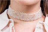 Pink & White Freshwater Pearl Choker 4mm-Pearl Rack
