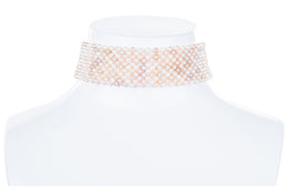 Pink & White Freshwater Pearl Choker 4mm-Pearl Rack