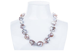 Purple Freshwater Keshi Pearl Necklace-Pearl Rack