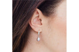 Rice Shape Purple Cultured Freshwater Pearl Dangle Drop Earring with Sterling Silver 9mm-Pearl Rack