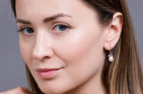 Rice Shape White Cultured Freshwater Pearl Dangle Drop Earring with Sterling Silver 8mm-Pearl Rack