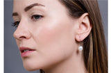 Rice Shape White Freshwater Pearl Dangle Drop Earrings with Sterling Silver 9mm-Pearl Rack