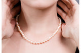 Single Strand Peach Fashion Pearl Necklace 6 mm-Pearl Rack