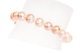 Single Strand Peach Freshwater Pearl Bracelet 9-10mm-Pearl Rack