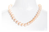 Single Strand Peach Freshwater Pearl Necklace and Bracelet Set 9-10mm-Pearl Rack