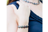 Single Strand Peacock Blue Freshwater Coin Pearl Bracelet 14-15mm-Pearl Rack